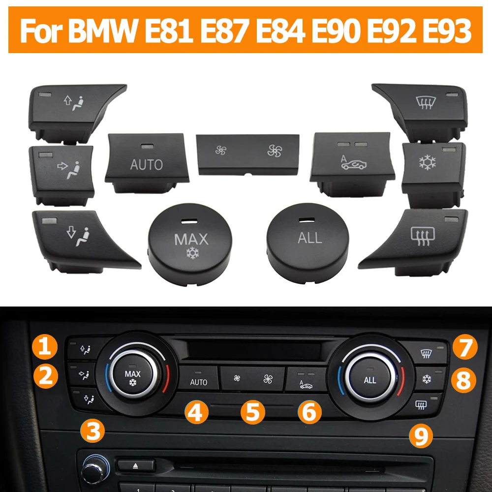 Interior Car Air Conditioner Ventilated Control Ac Button Switches Cover Replacement For BMW E81 E82 E87 E88 E90 E91 E92 E93 E84
Interior Car Air Conditioner Ventilated Control Ac Button Switches Cover Replacement For BMW E81 E82 E87 E88 E90 E91 E92 E93 E84
