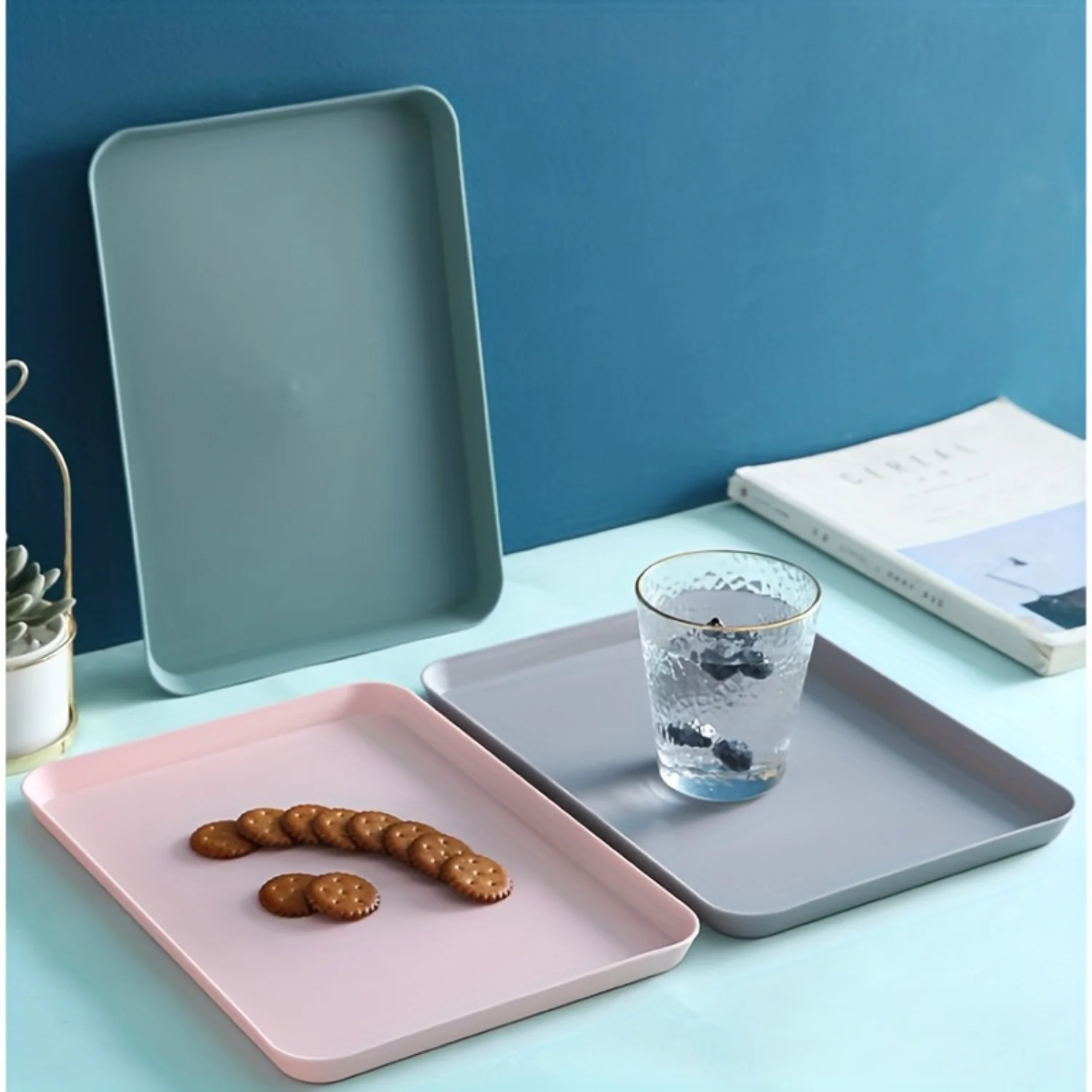 1pc Plastic Serving Trays, Plastic Fast Food Tray, Reusable Rectangular Party Platters For Veggie, Snack, Fruit, Cookies, Desser
1pc Plastic Serving Trays, Plastic Fast Food Tray, Reusable Rectangular Party Platters For Veggie, Snack, Fruit, Cookies, Desser
