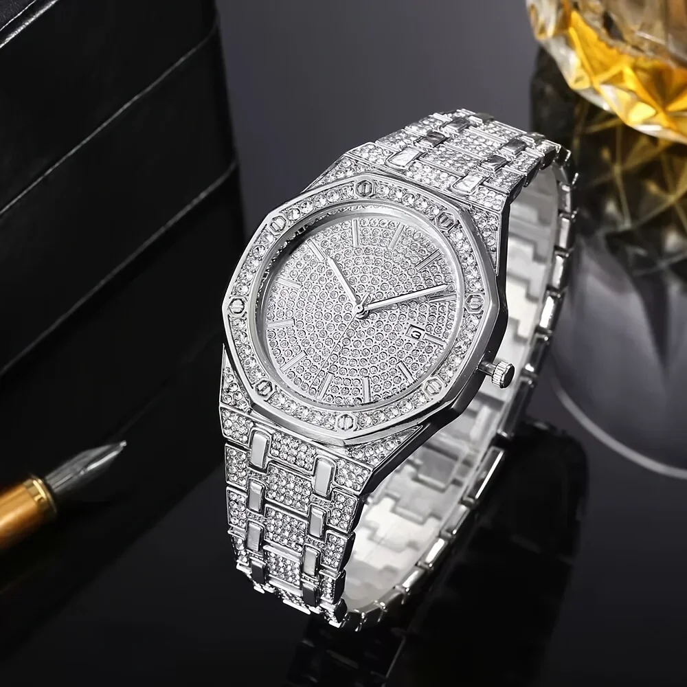 Fashion Octagonal Diamond Full Diamond Calendar Women's Watch Women's Watch Women's Watch
Fashion Octagonal Diamond Full Diamond Calendar Women's Watch Women's Watch Women's Watch