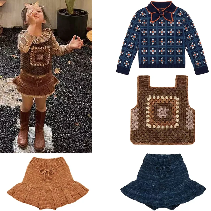 European and American-style Girls' Jumper Dress Trousers 2025 New Arrival MP Print Bow-tie Knit Jumper Vest Children's Clothing
European and American-style Girls' Jumper Dress Trousers 2025 New Arrival MP Print Bow-tie Knit Jumper Vest Children's Clothing