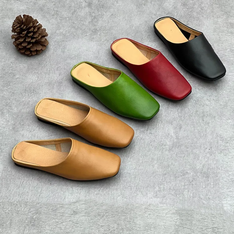 Handmade Genuine Leather Mules Women Summer New Square Toe Flat Slippers Soft Closed Toe Slides Elegant Minimalist Outdoor Shoes
Handmade Genuine Leather Mules Women Summer New Square Toe Flat Slippers Soft Closed Toe Slides Elegant Minimalist Outdoor Shoes