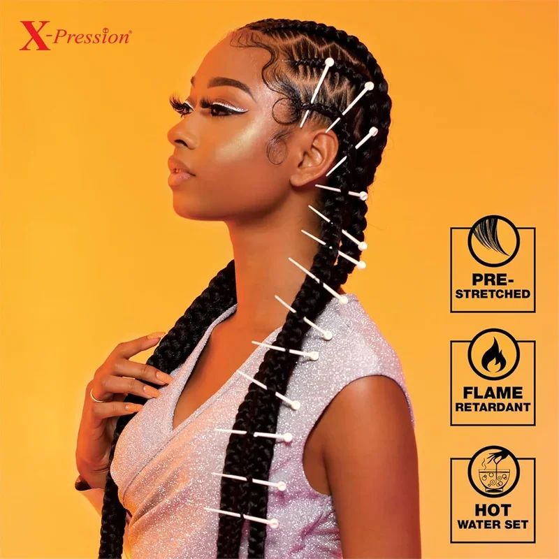 3x Xpression Prestretched Braiding Hair Bundle Extension for Synthetic Xpression Kanekalon Flame Retardant Smooth Yaki Braid
3x Xpression Prestretched Braiding Hair Bundle Extension for Synthetic Xpression Kanekalon Flame Retardant Smooth Yaki Braid