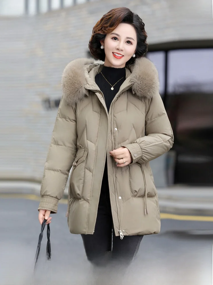 Snowy Flight 2026 Spring New Women's Mom Sle ort Hooded down Jaet Large Fur Collar Faionable Gentle Polyester Fiber
Snowy Flight 2026 Spring New Women's Mom Sle ort Hooded down Jaet Large Fur Collar Faionable Gentle Polyester Fiber