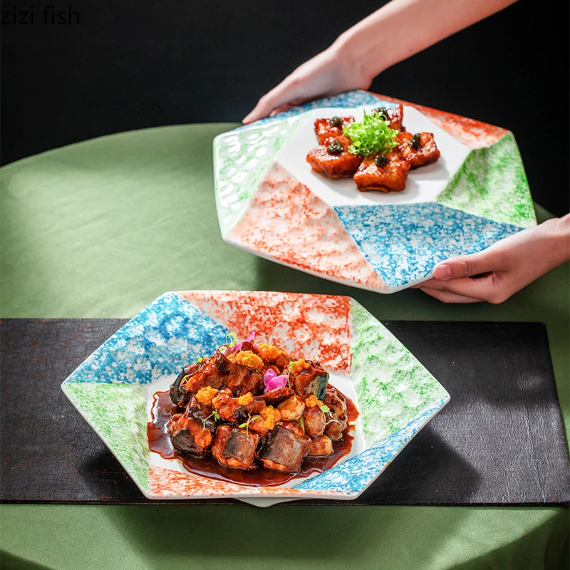 Colorful Hexagonal Ceramic Dining Plate Sushi Plate Soup Plates Western Style Steak Plates Fruit Dish Salad Bowl Dim Sum Dish
Colorful Hexagonal Ceramic Dining Plate Sushi Plate Soup Plates Western Style Steak Plates Fruit Dish Salad Bowl Dim Sum Dish
