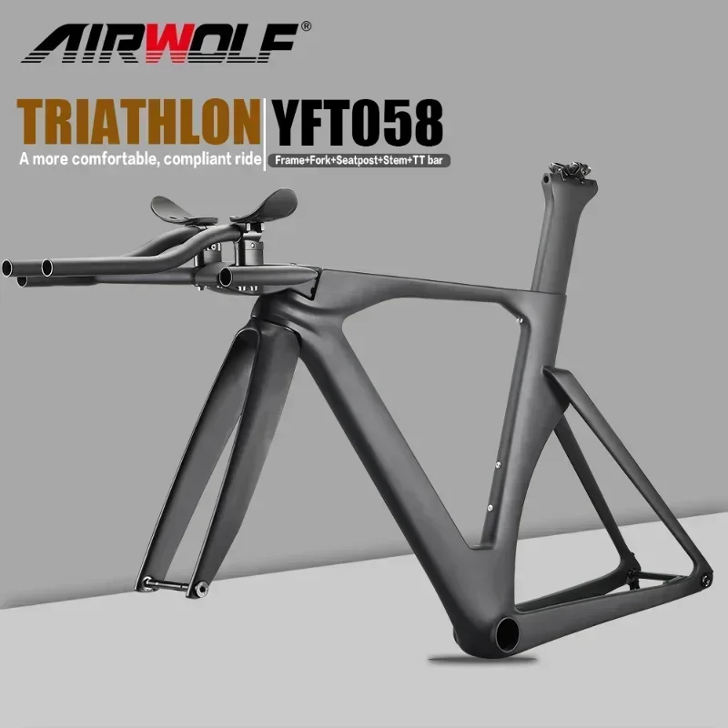 Airwolf T1100 TT Carbon Bike Frame 700*28c Carbon Road Frame TT Bicycle Frame 142*12mm Carbon Disc Brake Bicycle Hot Sale
Airwolf T1100 TT Carbon Bike Frame 700*28c Carbon Road Frame TT Bicycle Frame 142*12mm Carbon Disc Brake Bicycle Hot Sale