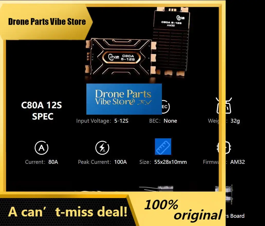 DronePT-MOTOR HOBBY C80A 5-12S ESC 3OZ Six-layer PCB Design To Reduce Wire Loss For FPV Racing Drone
DronePT-MOTOR HOBBY C80A 5-12S ESC 3OZ Six-layer PCB Design To Reduce Wire Loss For FPV Racing Drone
