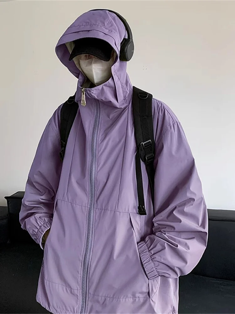 Фиолетовая мужская куртка свободного кроя с капюшоном для весны и осени, водонепроницаемая верхняя одежда, модная молодежная уличная повседневная куртка для активного отдыха
Фиолетовая мужская куртка свободного кроя с капюшоном для весны и осени, водонепроницаемая верхняя одежда, модная молодежная уличная повседневная куртка для активного отдыха