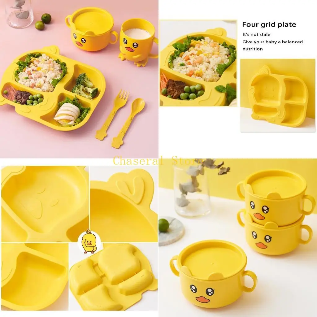 E7CE милая мультяшная чаша с уткой, чашка, ложка, вилка для детского сада, разделенная обеденная тарелка, посуда против падения
E7CE милая мультяшная чаша с уткой, чашка, ложка, вилка для детского сада, разделенная обеденная тарелка, посуда против падения