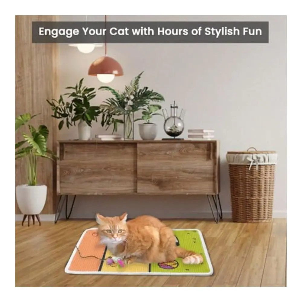 Scratcher Mat Natural Sisal Cat Mat With AntiSlip Back And Attached Sisal Mouse Toy Natural
Scratcher Mat Natural Sisal Cat Mat With AntiSlip Back And Attached Sisal Mouse Toy Natural