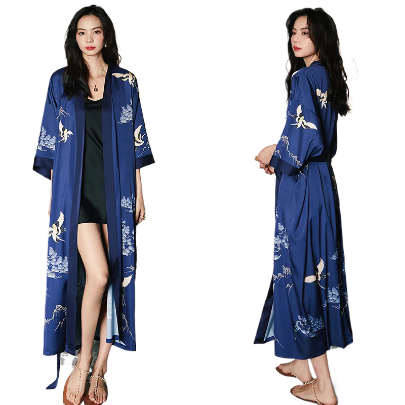 Women's Smooth Soft Robes 2026 Summer Large Size Ice Silk Light Luxury Nightgown Bathrobe Cool Loungewear Satin Chiffon Pajamas
Women's Smooth Soft Robes 2026 Summer Large Size Ice Silk Light Luxury Nightgown Bathrobe Cool Loungewear Satin Chiffon Pajamas