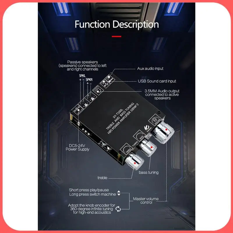 X12A-Bluetooth 5,0 100 Вт + 100 Вт плата усилителя мощности сабвуфера 2,1-канальный класс D домашний аудио стерео эквалайзер усилитель XY-T100L
X12A-Bluetooth 5,0 100 Вт + 100 Вт плата усилителя мощности сабвуфера 2,1-канальный класс D домашний аудио стерео эквалайзер усилитель XY-T100L