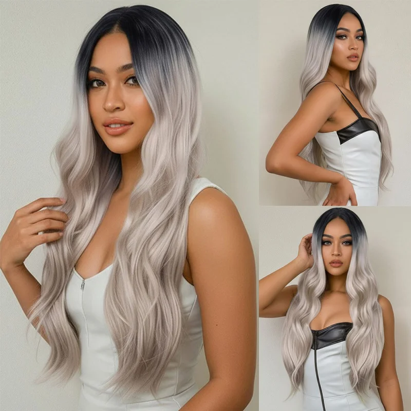 Wig: European and American style cosplay long curly hair, high-temperature synthetic fiber, middle-parted gradient wigs
Wig: European and American style cosplay long curly hair, high-temperature synthetic fiber, middle-parted gradient wigs