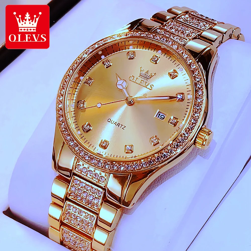 OLEVS Men's Watches Luxury Fashion Stainless Steel Strap Zircon Bezel Original Quartz Wristwatch Waterproof Luminous Date Week
OLEVS Men's Watches Luxury Fashion Stainless Steel Strap Zircon Bezel Original Quartz Wristwatch Waterproof Luminous Date Week