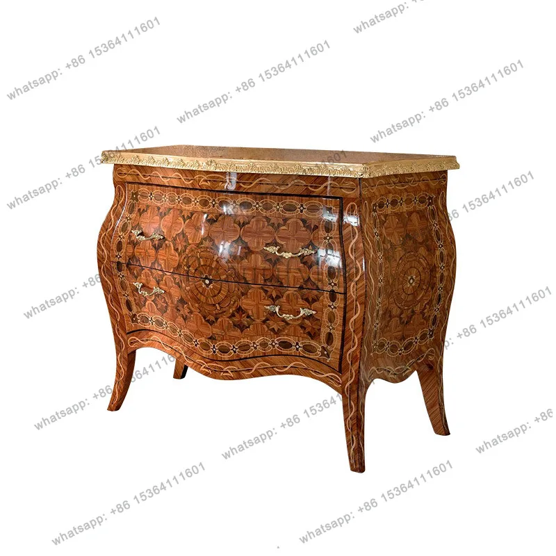 European mahogany carved porch French palace luxury decorative storage side cabinet furniture
European mahogany carved porch French palace luxury decorative storage side cabinet furniture