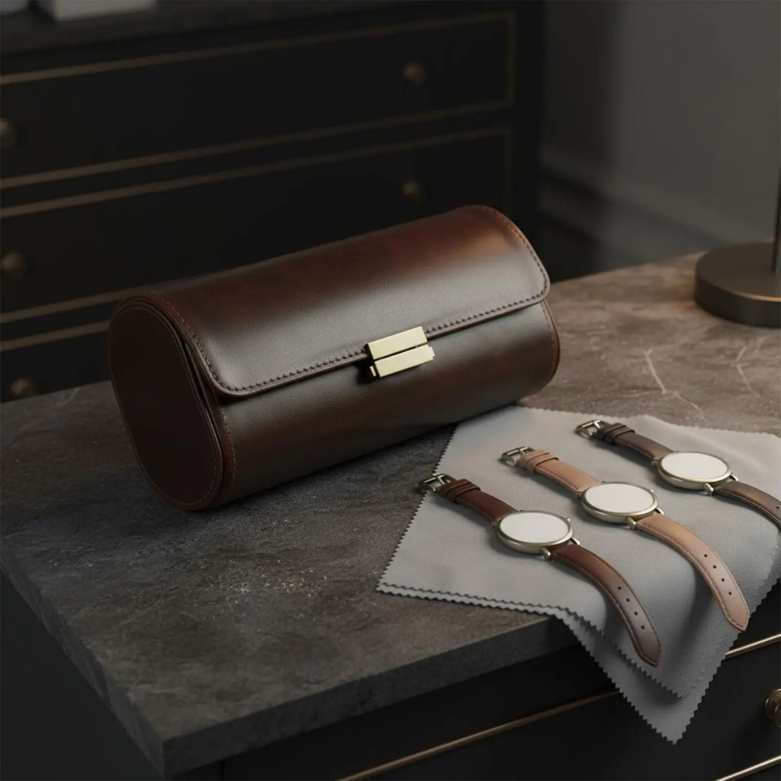 3 Slot Watch Box Portable Leather Watch Case Compact Secure Clasp for Travelers, Home
3 Slot Watch Box Portable Leather Watch Case Compact Secure Clasp for Travelers, Home