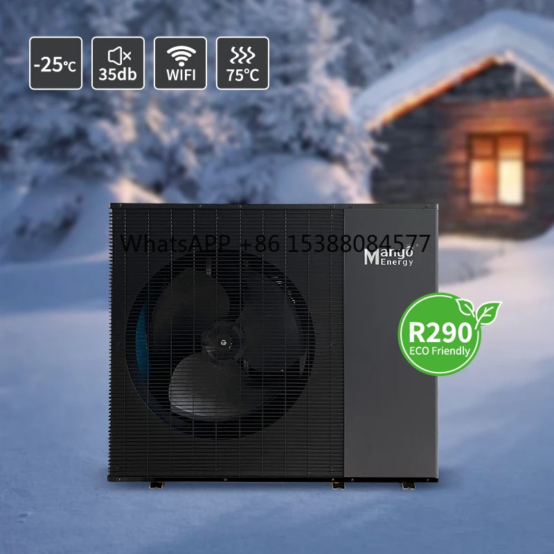 Mango Single Fan R290 Evi Inverter 75 Degrees Air Source Monoblock Water Heater Heat Pump 12kw with Low Noise 35db
Mango Single Fan R290 Evi Inverter 75 Degrees Air Source Monoblock Water Heater Heat Pump 12kw with Low Noise 35db