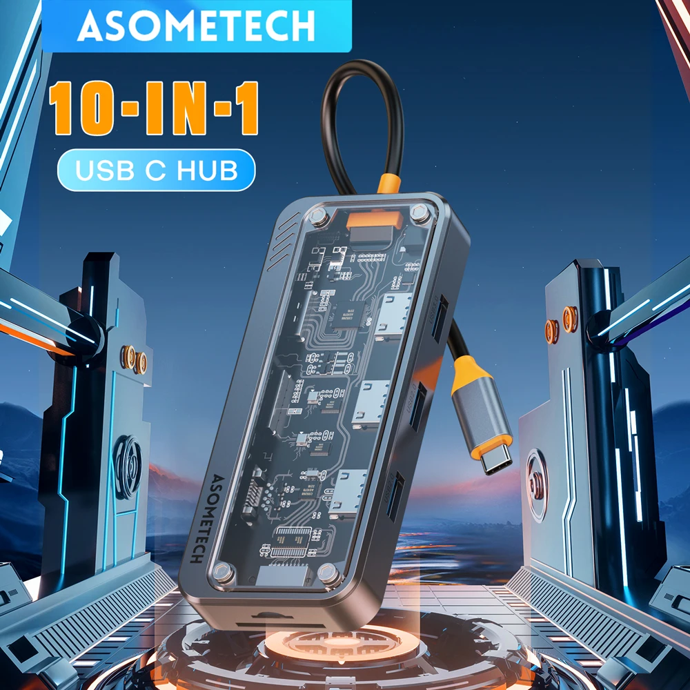 10 в 1 USB C-концентратор 4K 30 Гц HDMI-совместимый адаптер RJ45 PD100W USB 3.0 Type C HUB Док-станция для Macbook iPad Steam Deck PC
10 в 1 USB C-концентратор 4K 30 Гц HDMI-совместимый адаптер RJ45 PD100W USB 3.0 Type C HUB Док-станция для Macbook iPad Steam Deck PC