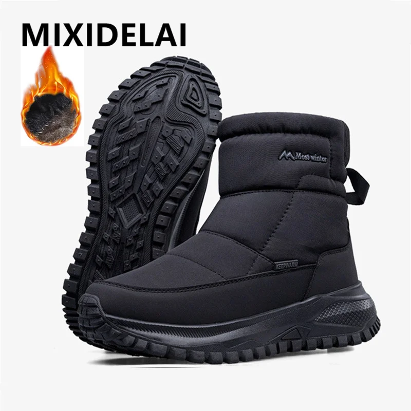 Brand Winter Sneakers Men's Boots Thick Plush Warm Men's Snow Boots Soft Non-Slip Men Ankle Boots Outdoor Waterproof Men's Boots 
Brand Winter Sneakers Men's Boots Thick Plush Warm Men's Snow Boots Soft Non-Slip Men Ankle Boots Outdoor Waterproof Men's Boots
