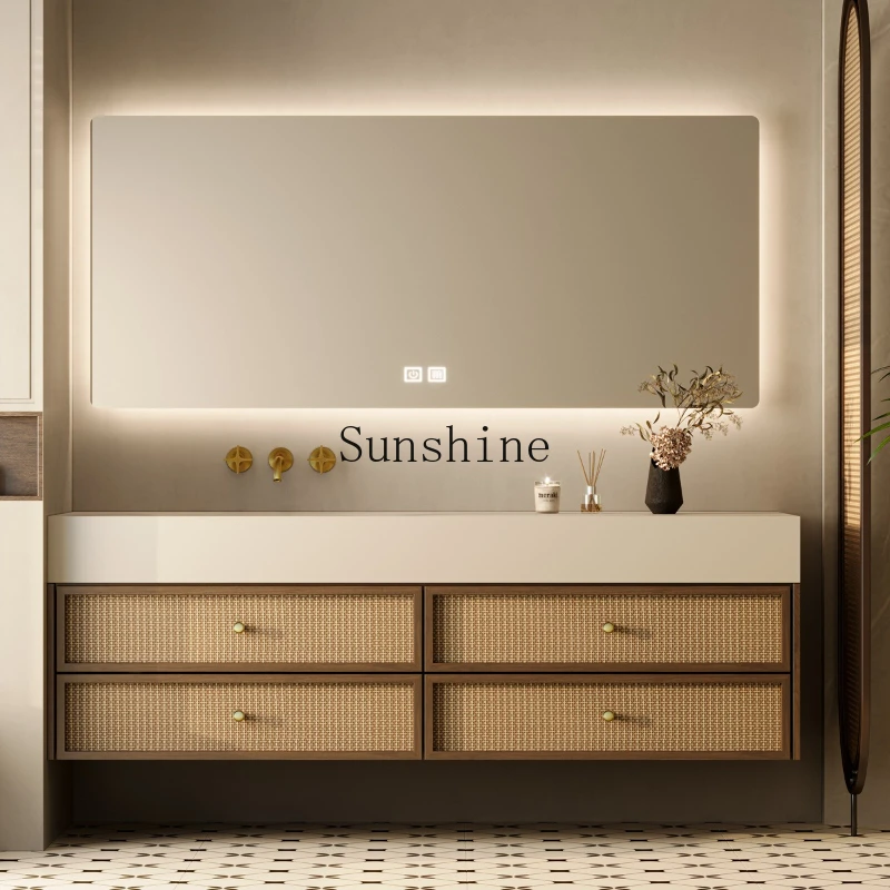 Medieval style log rattan bathroom cabinet combination rock slab hot bending integrated basin bathroom washstand
Medieval style log rattan bathroom cabinet combination rock slab hot bending integrated basin bathroom washstand