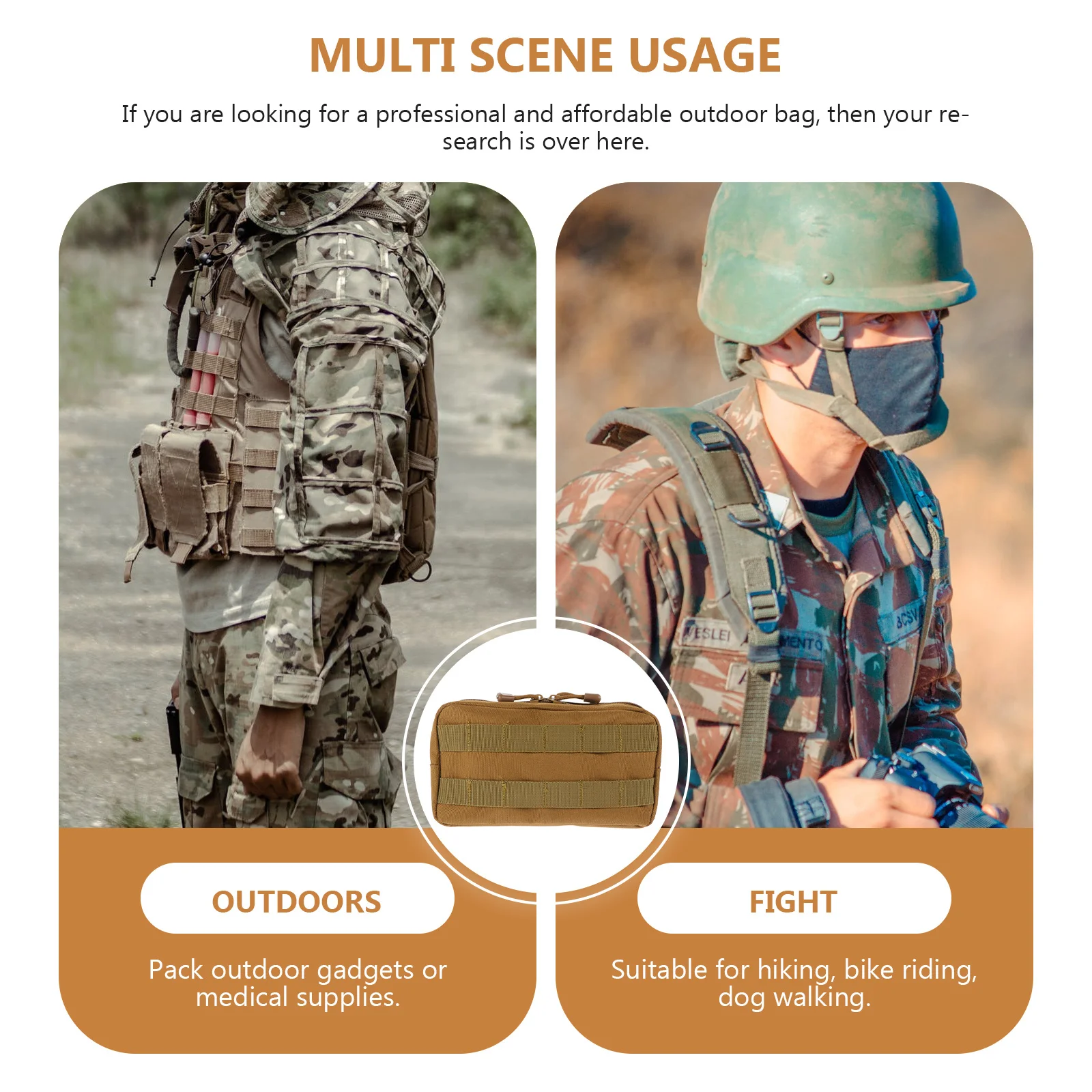 Tactical Commuter Bag Small Portable Oxford Wear-Resistant Multi-Function Storage For Outdoor Emergency Medical Use Hunting 
Tactical Commuter Bag Small Portable Oxford Wear-Resistant Multi-Function Storage For Outdoor Emergency Medical Use Hunting