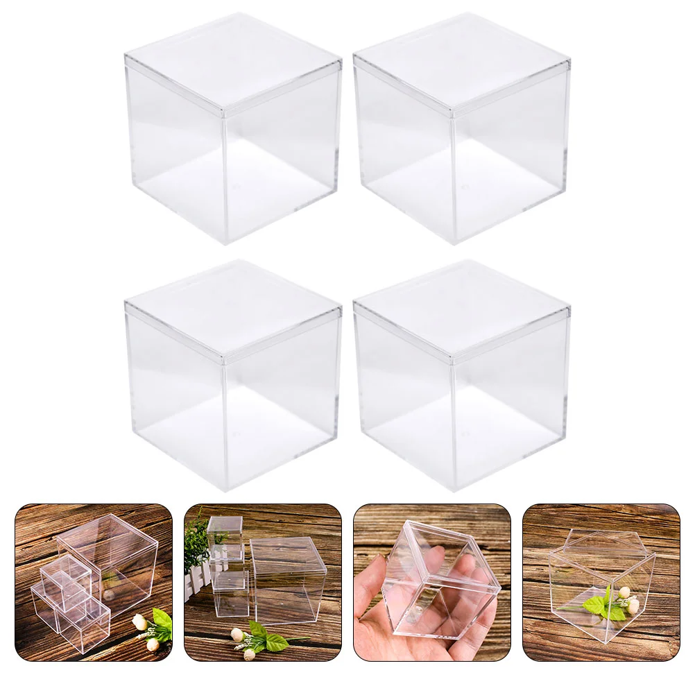 4PCS Clear Plastic Box Square Packing Boxes Transparent Gift Container for Candy Favors Jewelry Storage Valentine
4PCS Clear Plastic Box Square Packing Boxes Transparent Gift Container for Candy Favors Jewelry Storage Valentine