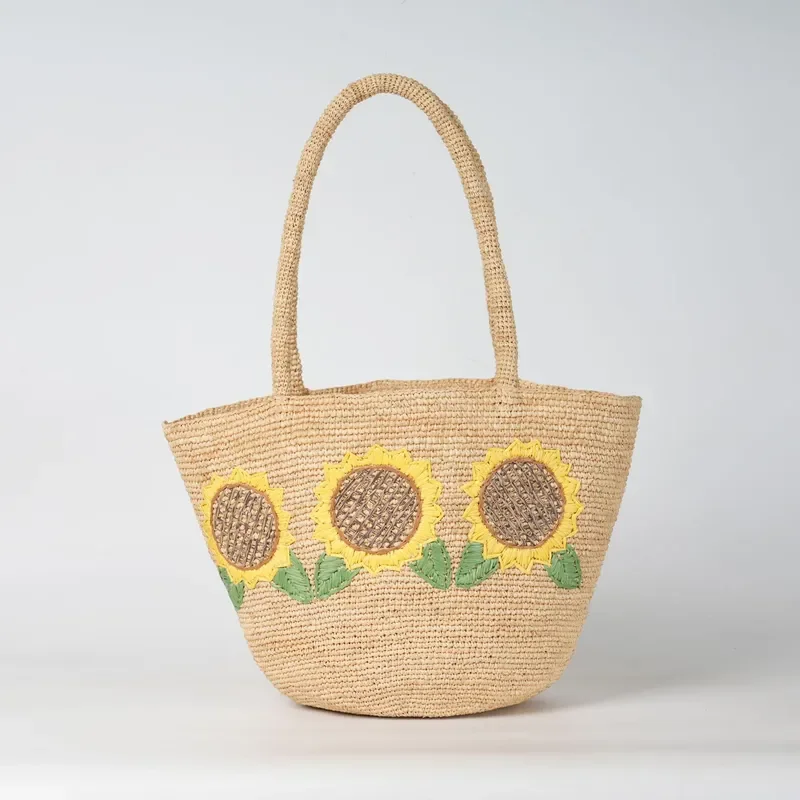 Sunflower straw tote bag raffia woven high-end large capacity shoulder bag for women beach vacation travel
Sunflower straw tote bag raffia woven high-end large capacity shoulder bag for women beach vacation travel