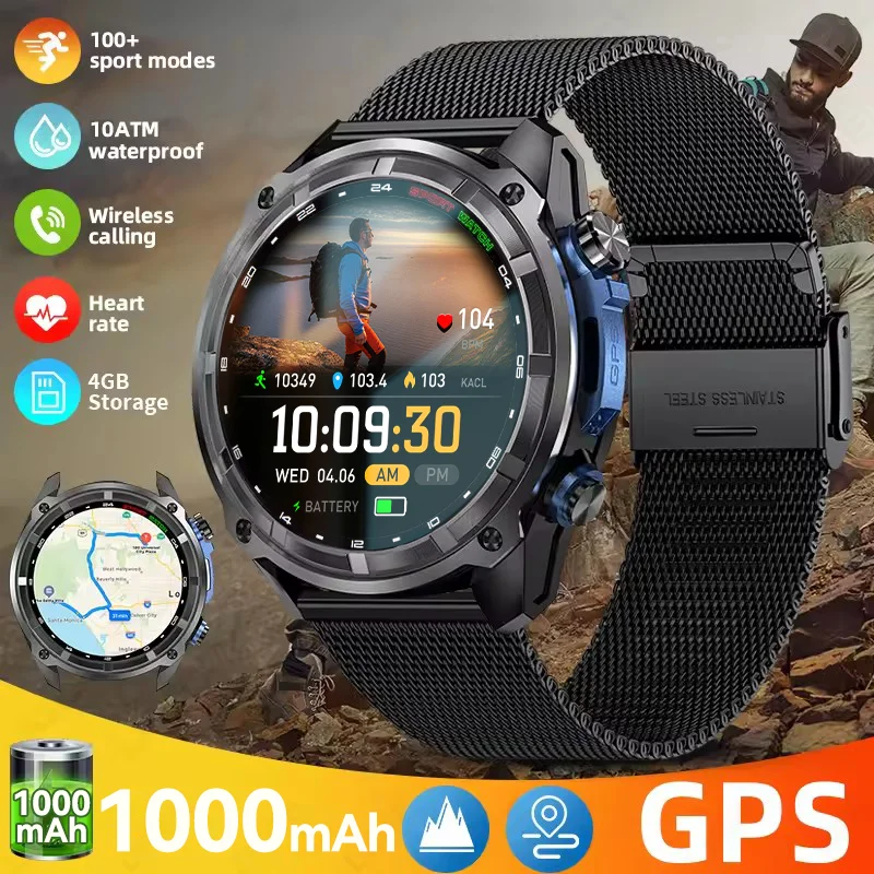Outdoor Men GPS Smart Watch 4GB Memory GPS Map 1000mAh Battery Heart Rate Bluetooth Call 10ATM Waterproof AMOLED HD Smartwatches
Outdoor Men GPS Smart Watch 4GB Memory GPS Map 1000mAh Battery Heart Rate Bluetooth Call 10ATM Waterproof AMOLED HD Smartwatches
