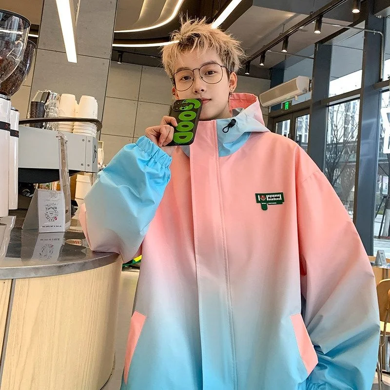 Loose Fit Men's Dyed Gradient Color Hooded Jacket Casual Versatile Outerwear Breathable Polyester Cotton Spring Autumn
Loose Fit Men's Dyed Gradient Color Hooded Jacket Casual Versatile Outerwear Breathable Polyester Cotton Spring Autumn
