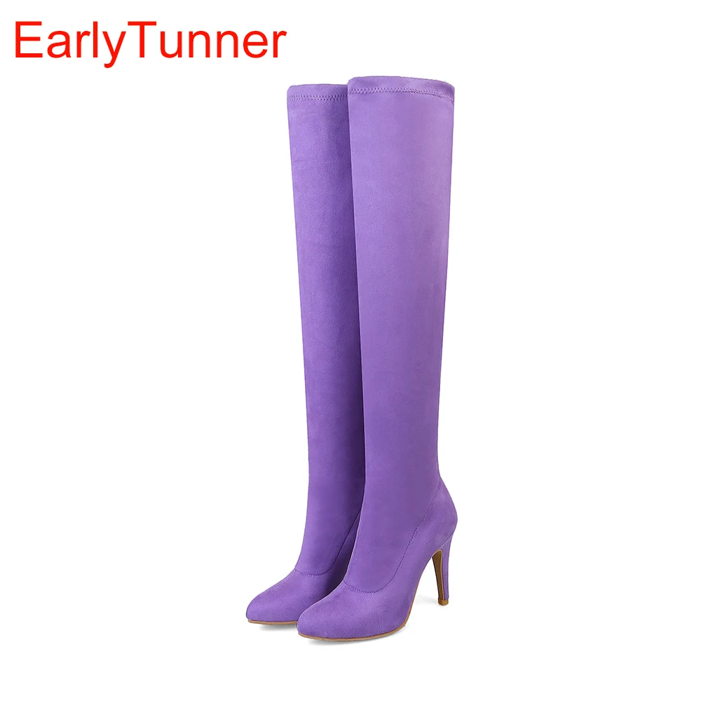 New Winter Elegant Purple Pink Women Thigh High Boots Pointed Toe Spike Heel Lady Shoes Plus Small Big size 12 32 43 45 48
New Winter Elegant Purple Pink Women Thigh High Boots Pointed Toe Spike Heel Lady Shoes Plus Small Big size 12 32 43 45 48
