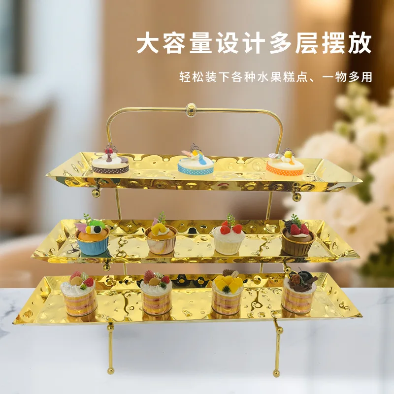 Factory direct sales stainless steel hammer printing three-layer snack rack fruit rack hotel buffet display tea break afternoon
Factory direct sales stainless steel hammer printing three-layer snack rack fruit rack hotel buffet display tea break afternoon