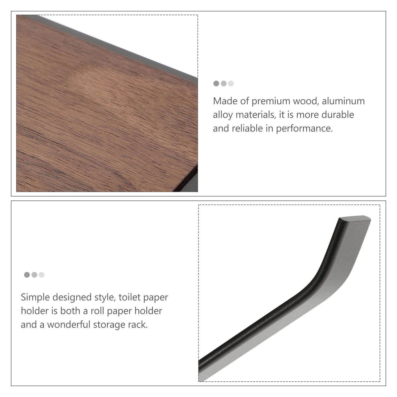 No punching Paper Towel Holder Bathroom Kitchen 3312 Black Walnut Wood Aluminum Simple Design Smooth Surface Round
No punching Paper Towel Holder Bathroom Kitchen 3312 Black Walnut Wood Aluminum Simple Design Smooth Surface Round