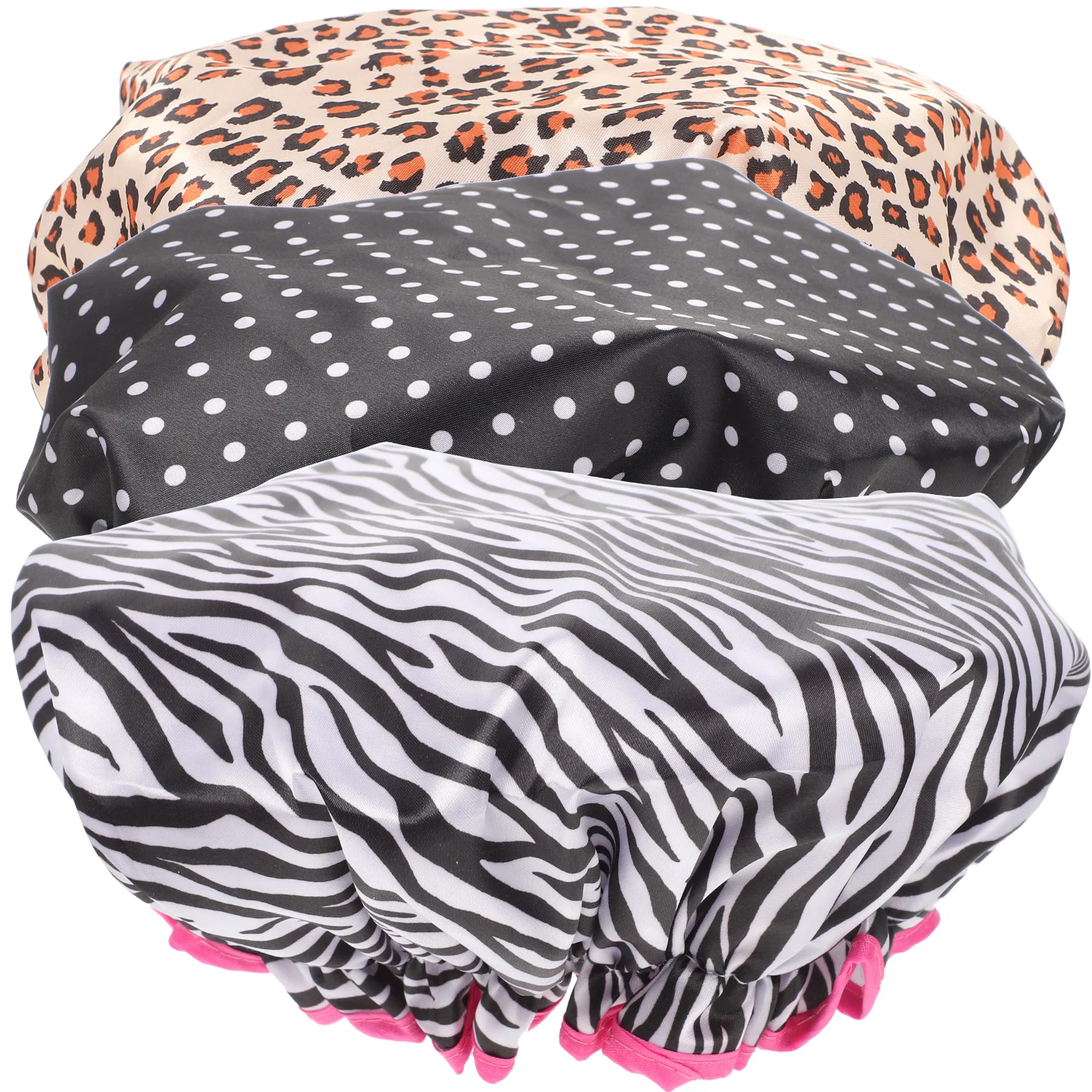 3 Pcs Waterproof Bathing Cap for Women Reusable PEVA Material Double Layer Shower Hat Compact Sleep Hat Hair Care
3 Pcs Waterproof Bathing Cap for Women Reusable PEVA Material Double Layer Shower Hat Compact Sleep Hat Hair Care