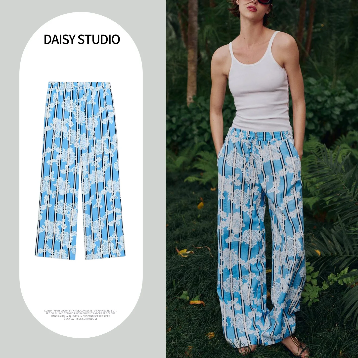 Summer New Women's Loose Printed Elastic Waist High Waist Striped Knot Trousers Casual Straight Leg Polyester Fiber
Summer New Women's Loose Printed Elastic Waist High Waist Striped Knot Trousers Casual Straight Leg Polyester Fiber