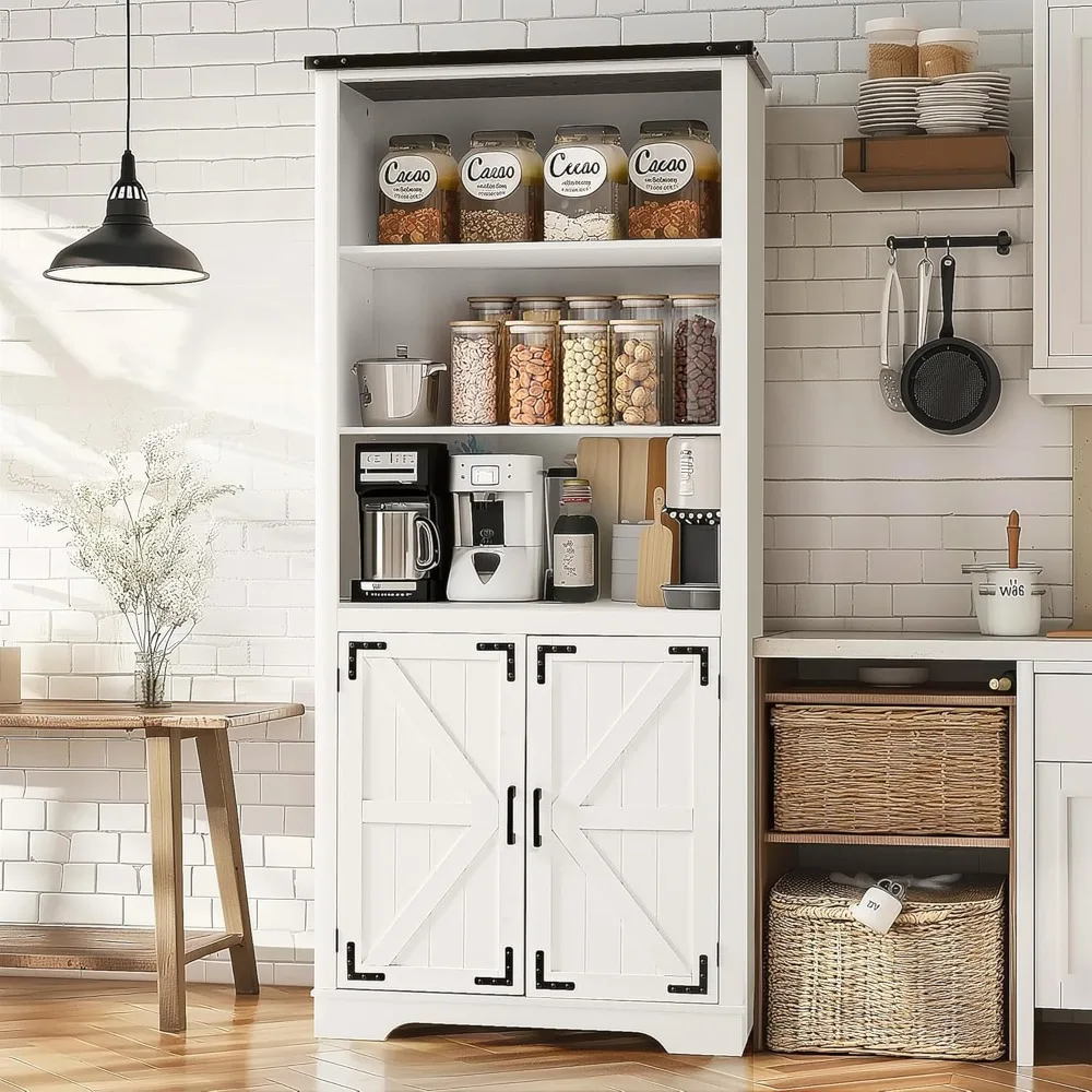 PAMAPIC 70" Farmhouse Kitchen Pantry,Large Wooden Storage Cabinet with 3 Adjustable Shelves,Wood Kitchen Storage Cabinets with 2
PAMAPIC 70" Farmhouse Kitchen Pantry,Large Wooden Storage Cabinet with 3 Adjustable Shelves,Wood Kitchen Storage Cabinets with 2