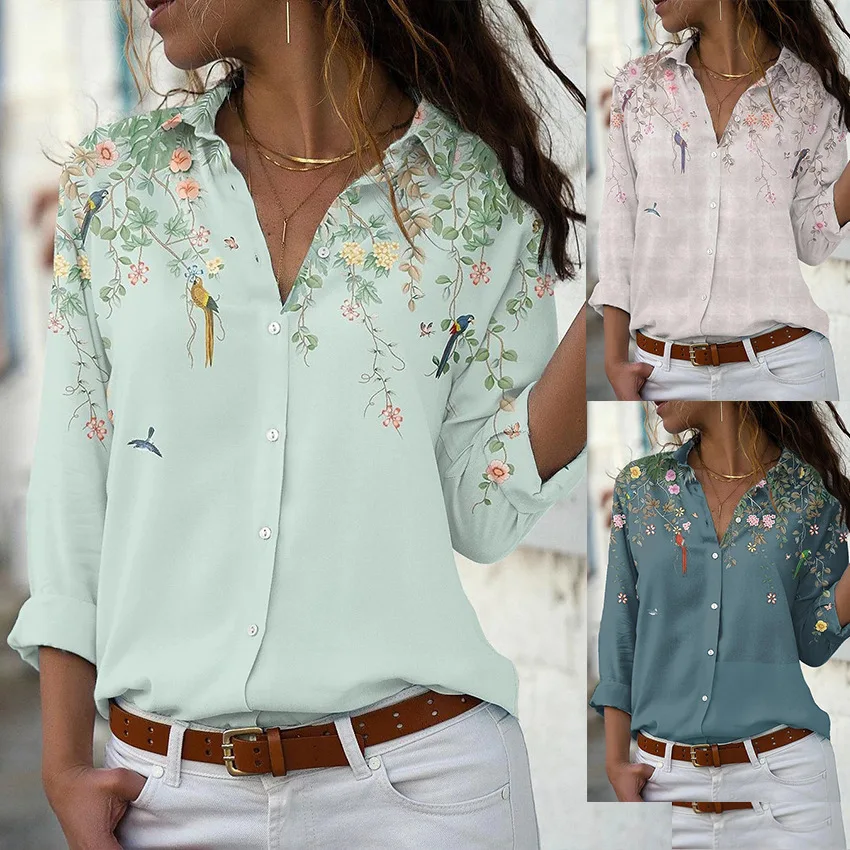Women's Slim Fit V-neck Button Casual Long Sleeve Shirt Fashion Printed Pattern Comfortable Clothing Top
Women's Slim Fit V-neck Button Casual Long Sleeve Shirt Fashion Printed Pattern Comfortable Clothing Top