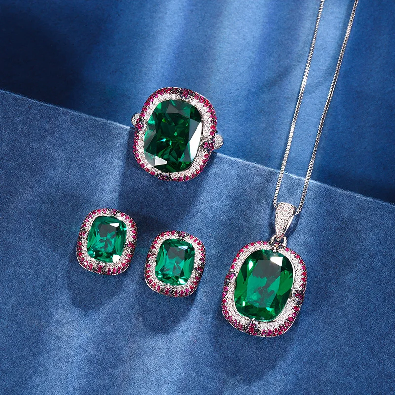 Jewelry European and American Style Emerald Color Jump Retro Set Main Stone 12*16-8*10
Jewelry European and American Style Emerald Color Jump Retro Set Main Stone 12*16-8*10