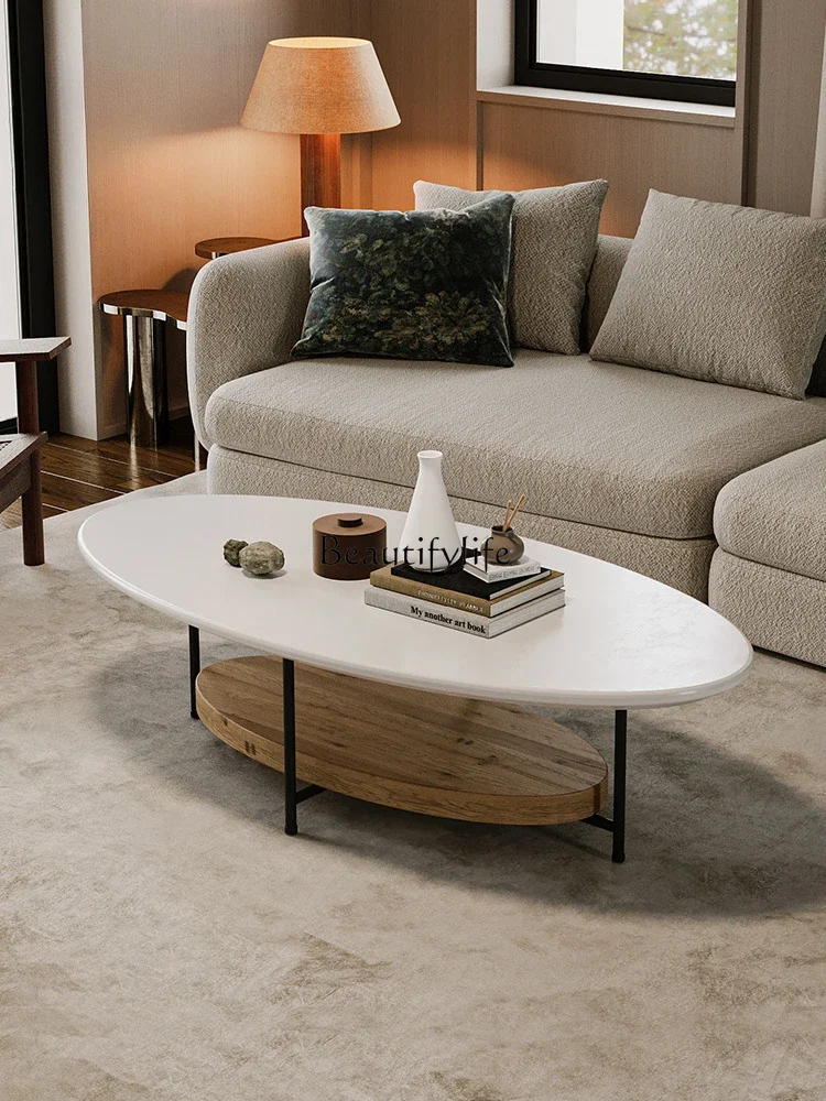 FG26Qiji Retro Style Coffee Table Living Room Small Apartment Modern Simple Oval Double Layer Tea Table
FG26Qiji Retro Style Coffee Table Living Room Small Apartment Modern Simple Oval Double Layer Tea Table
