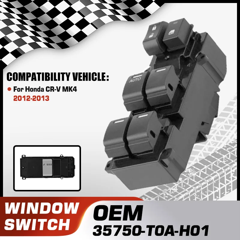 Car For Honda CR-V MK4 2012 2013 Front Left Car Electric Power Window Lifter Master Control Switch Button 35750-T0A-H01 26 Pins
Car For Honda CR-V MK4 2012 2013 Front Left Car Electric Power Window Lifter Master Control Switch Button 35750-T0A-H01 26 Pins