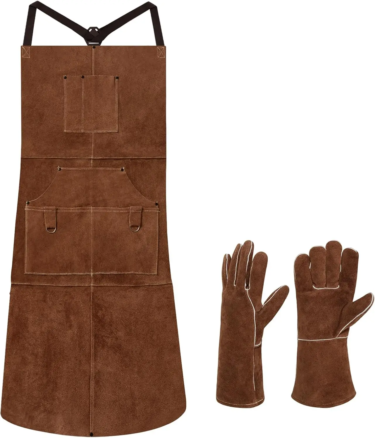 Leather Welding Apron Genuine Cowhide Flame & Heat Resistant Adjustable 42Lx24W with 6 Tool Pockets
Leather Welding Apron Genuine Cowhide Flame & Heat Resistant Adjustable 42Lx24W with 6 Tool Pockets