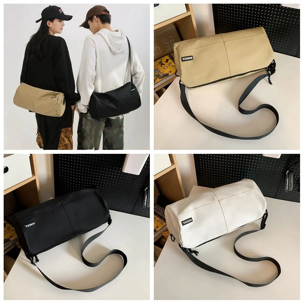 Causal Sports Shoulder Bag Large Capacity Lightweight Nylon Cloth Shoulder Bag Leisure Solid Color Cylinder Messenger Bag
Causal Sports Shoulder Bag Large Capacity Lightweight Nylon Cloth Shoulder Bag Leisure Solid Color Cylinder Messenger Bag