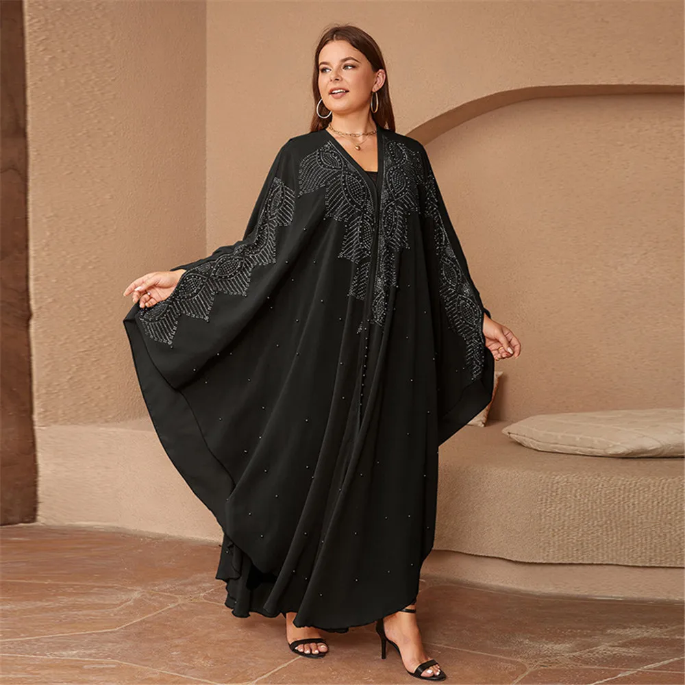 Large Size Women's Hot Drill Nail Beads Middle East Bat Sleeve Robe Arab Women's Wear 2181-7
Large Size Women's Hot Drill Nail Beads Middle East Bat Sleeve Robe Arab Women's Wear 2181-7
