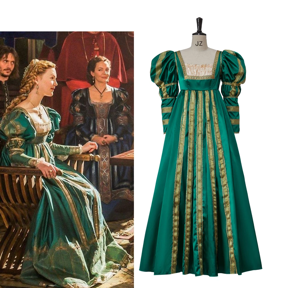 Lucrezia Borgia Cosplay Italian Renaissance Costume Women's Green Princess High Waistline Dress Halloween Carnival Party Outfit
Lucrezia Borgia Cosplay Italian Renaissance Costume Women's Green Princess High Waistline Dress Halloween Carnival Party Outfit