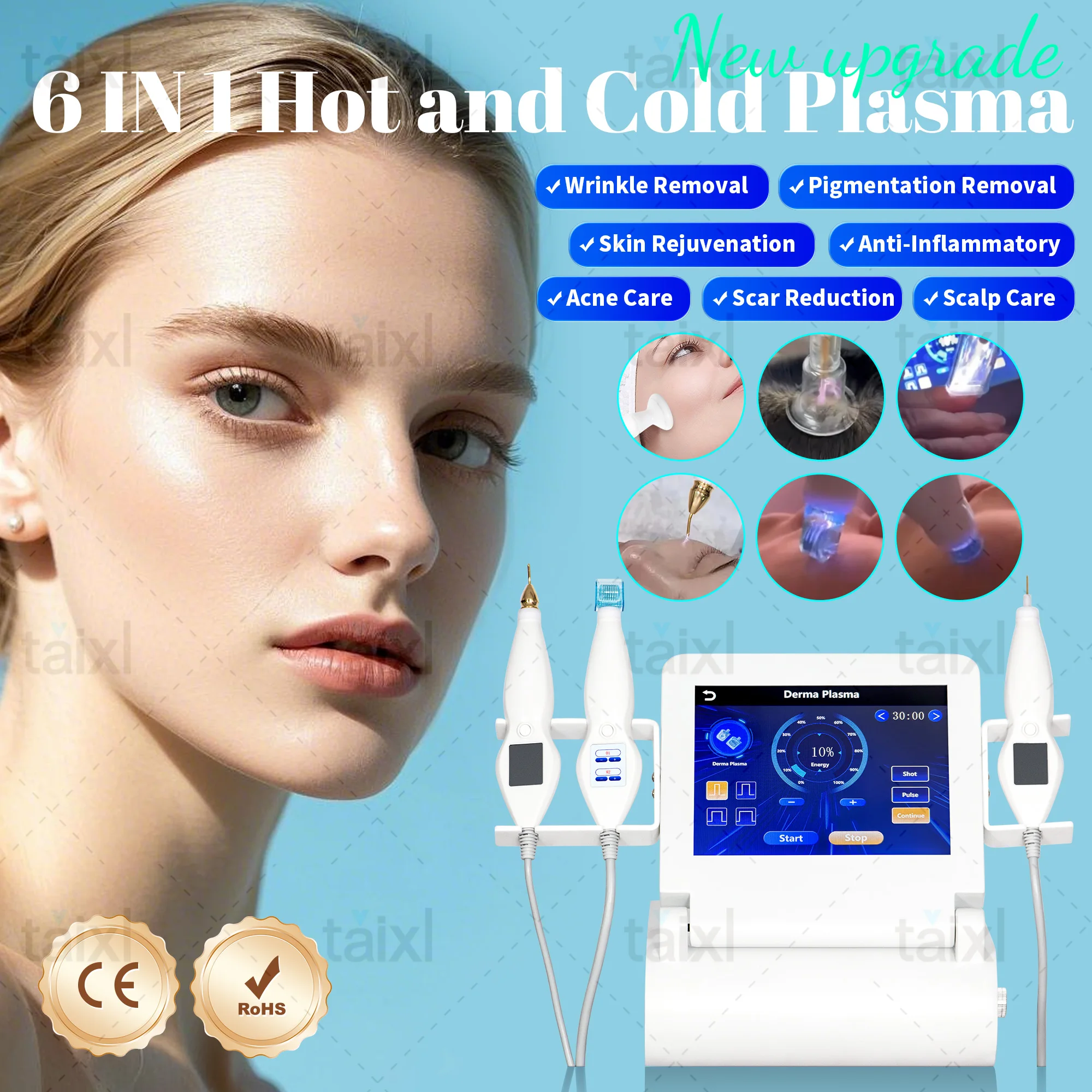 6in1 Cold Plasma Fibroblast Machine Wrinkles Dark Spots Removal Face Lift Hyper Plasma Jet Tech
6in1 Cold Plasma Fibroblast Machine Wrinkles Dark Spots Removal Face Lift Hyper Plasma Jet Tech