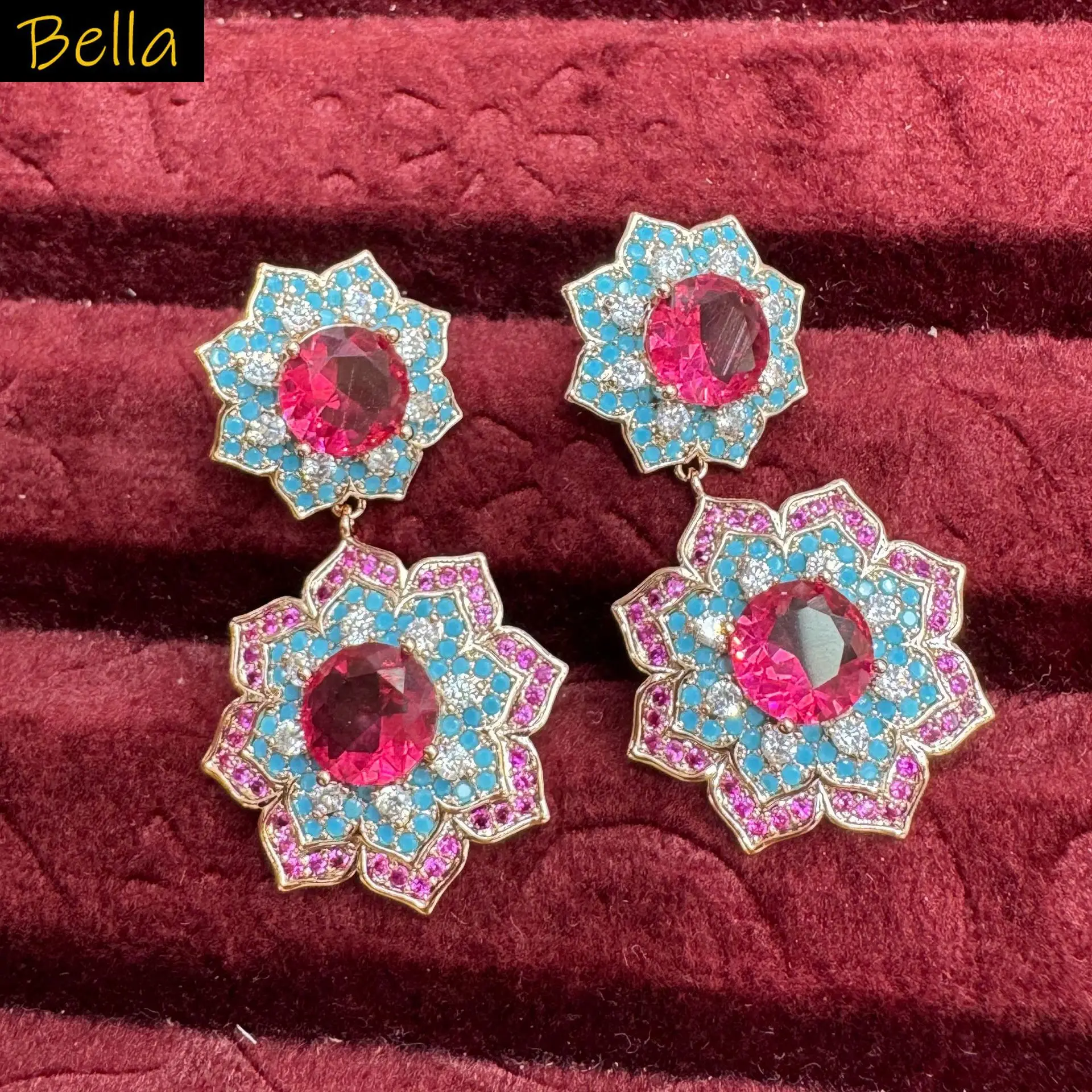 shiny zircon flower earrings for women wedding party luxury jewelry pink blue white floral dangling earrings cute sweet gift
shiny zircon flower earrings for women wedding party luxury jewelry pink blue white floral dangling earrings cute sweet gift