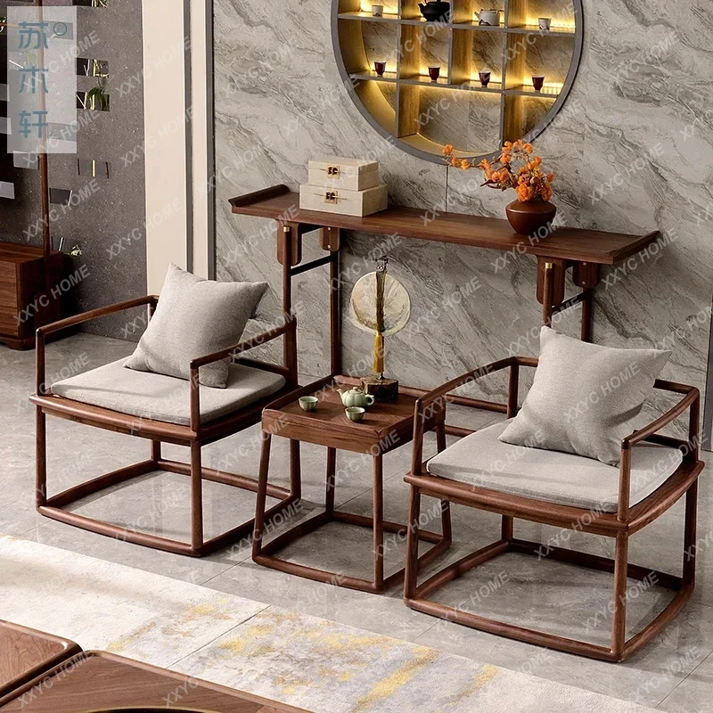 YH New Chinese meditation chair, zen chair, solid wood vine surface, black walnut leisure Taishi chair three-piece furniture
YH New Chinese meditation chair, zen chair, solid wood vine surface, black walnut leisure Taishi chair three-piece furniture