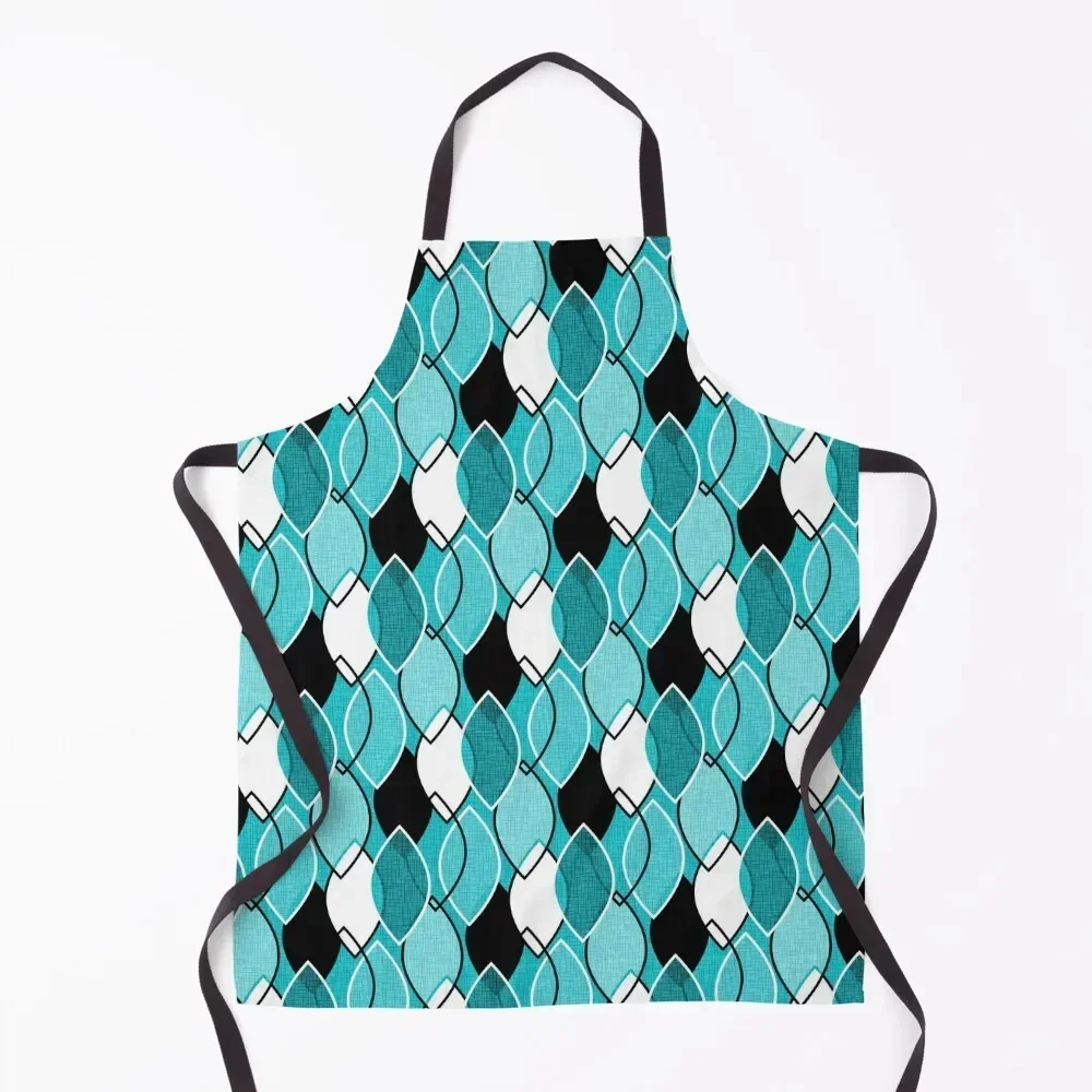 Mid Century Modern Leaves // Turquoise Blue, Black, White Apron chefs Men gift christmas decoration Apron
Mid Century Modern Leaves // Turquoise Blue, Black, White Apron chefs Men gift christmas decoration Apron
