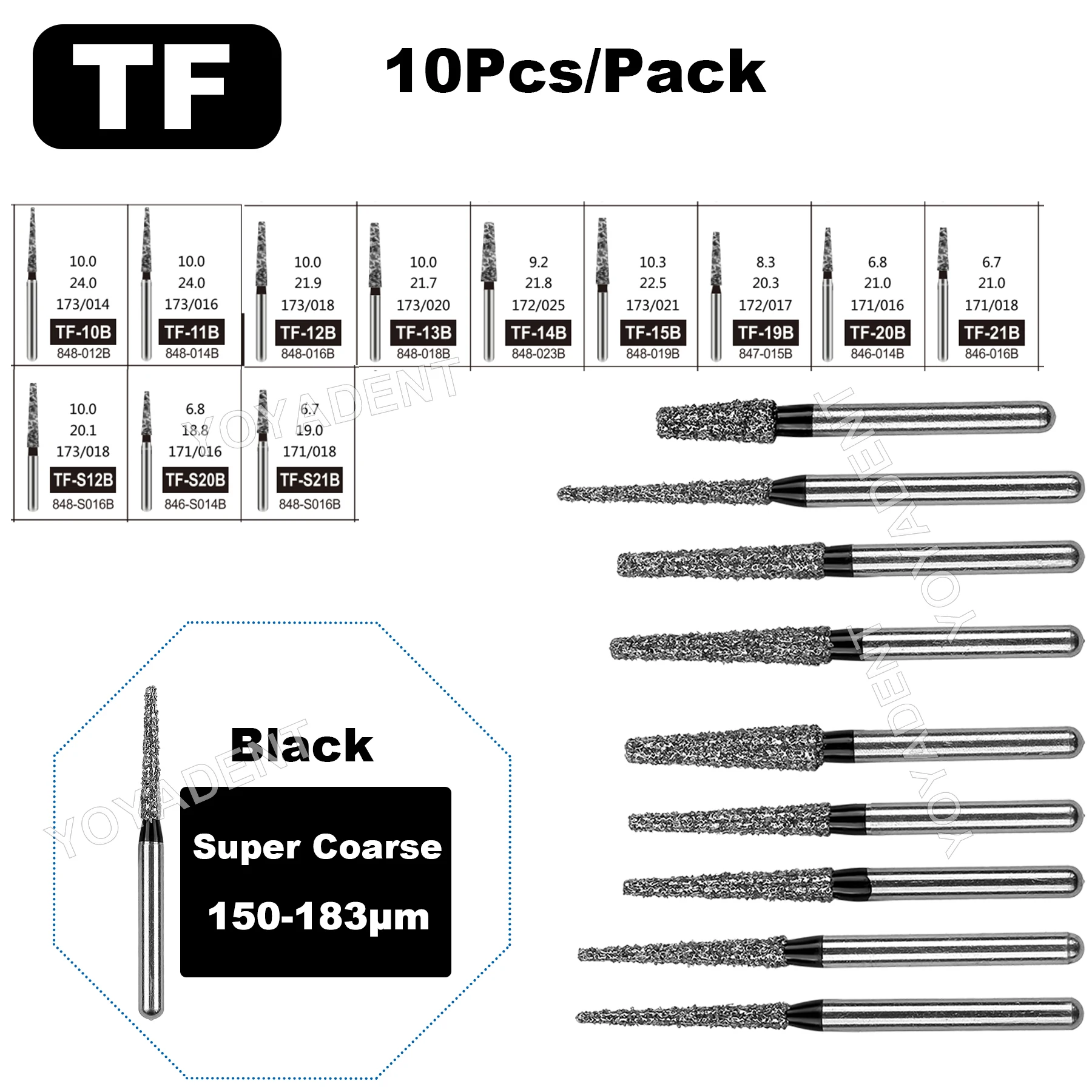 TF Dental Diamond Burs Dentistry Drills High Speed Turbines Burs Dental Lab Polishing Tools10Pcs/Pack
TF Dental Diamond Burs Dentistry Drills High Speed Turbines Burs Dental Lab Polishing Tools10Pcs/Pack