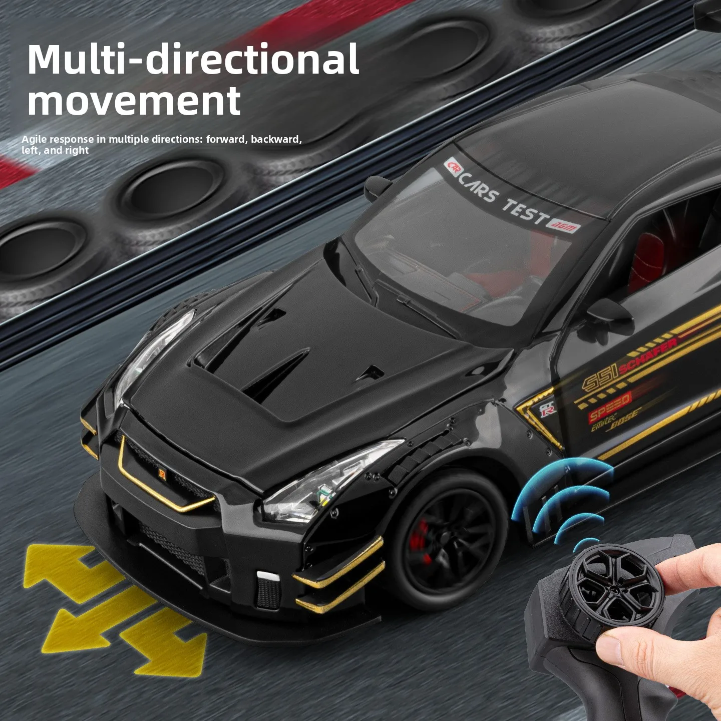 Stylish GTR 1:24 Remote Control Alloy Racing Car Large Model With Light Sound Interactive Design Fun Educational Kids Toy
Stylish GTR 1:24 Remote Control Alloy Racing Car Large Model With Light Sound Interactive Design Fun Educational Kids Toy
