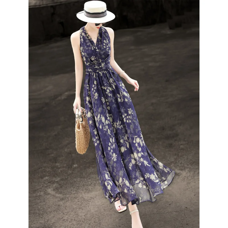 MEXCOCO 2026 Summer New French Vacation Halter V Neck Sleeveless Waist Cinched Big Swing Printed Dress
MEXCOCO 2026 Summer New French Vacation Halter V Neck Sleeveless Waist Cinched Big Swing Printed Dress