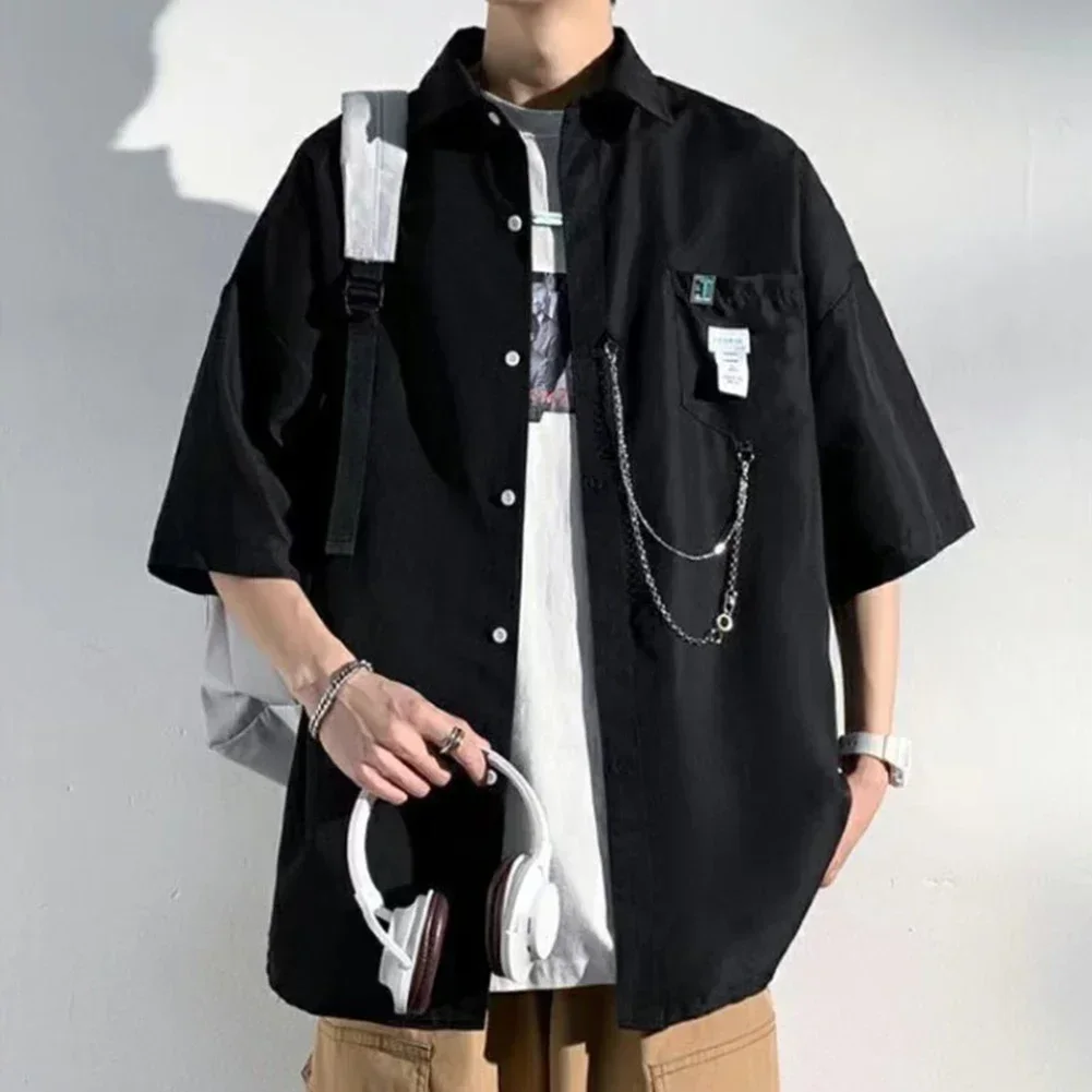 Black Loose Fit Short Sleeve Men Summer Casual Shirt Solid Color Design Brand New Condition Casual Summer Style
Black Loose Fit Short Sleeve Men Summer Casual Shirt Solid Color Design Brand New Condition Casual Summer Style